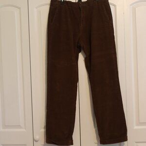 Eddie Bauer Heavyweight Brown Corduroy Pants Size 36 100% Cotton Casual Office